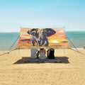 ALAZA African Elephant Sunset Beach Tent Sun Shelter UPF50+ Protection Beach Shade Canopy w/ 4 Sandbags for Outdoor Camping Fishing Backyard Fun Picnic 10x9 ft
