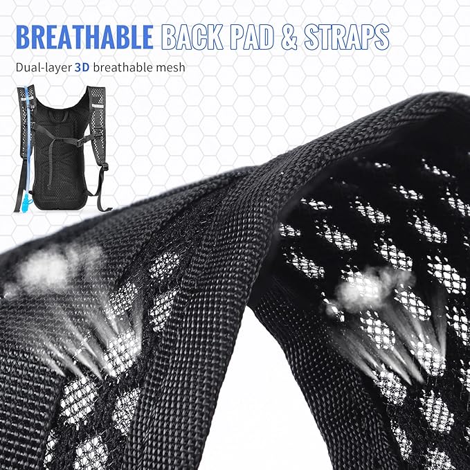 Hydration Pack with 3L PEVA Water Bladder - Lightweight Hydration Backpack for MTB Cycling Hiking Running - Women &amp Men - 10L Capacity