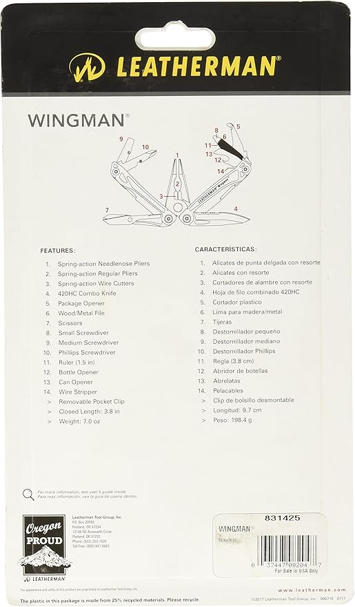 Wingman Multi-Tool Silver 14 Tools