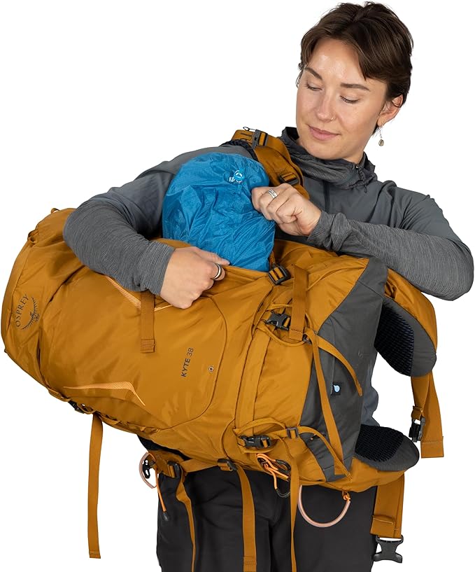 Osprey Kyte 38L Women's Backpacking Backpack - Hiking &amp Camping Bag with Waterproof Raincover Barley Brown X-Small/Small