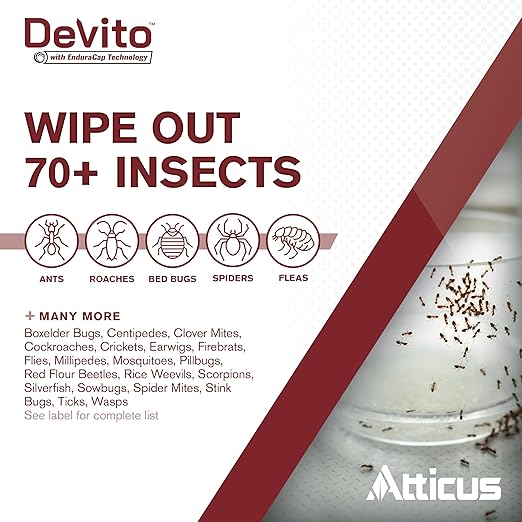 Atticus Devito CS Insecticide (8oz) - Lambda-cyhalothrin 9.7% Indoor and Outdoor Insect Control with EnduraCap Technology