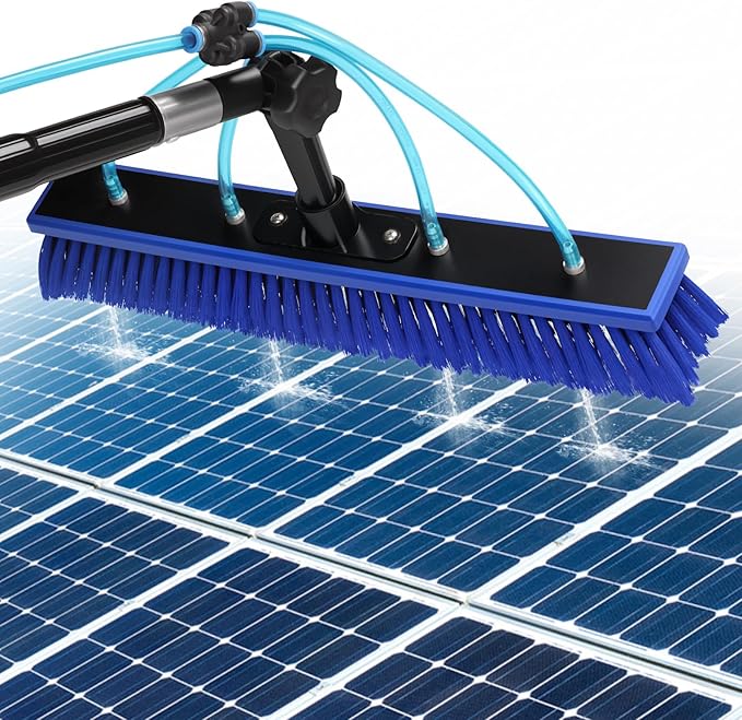 Water Fed Pole Kit 40 FT Length Adjustable Solar Panel Window Cleaning Brush and Pole 4-40ft Aluminium Pole Window Washing Kit for Cleaning Windows Solar Panels and Roof