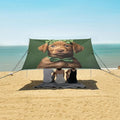 ALAZA St. Patrick's Day Labrador Wearing Headband Clover Leaves Bow Tie Beach Tent Sun Shelter Portable Canopy Sunshade for Outdoor Camping Picnics Backyard Fun 10x9 ft