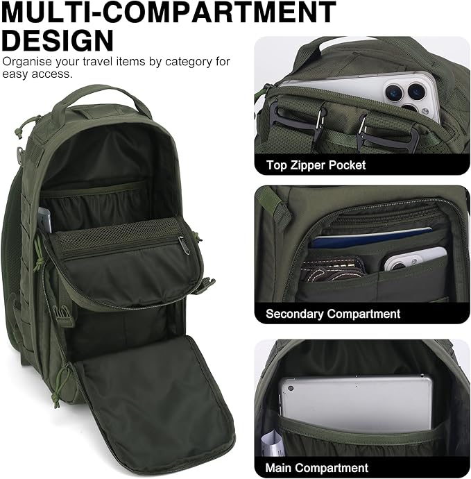 Mardingtop Small Tactical BackpackMolle Military Rucksack Daypack for Backpacking Camping Hiking Traveling18L Backpack