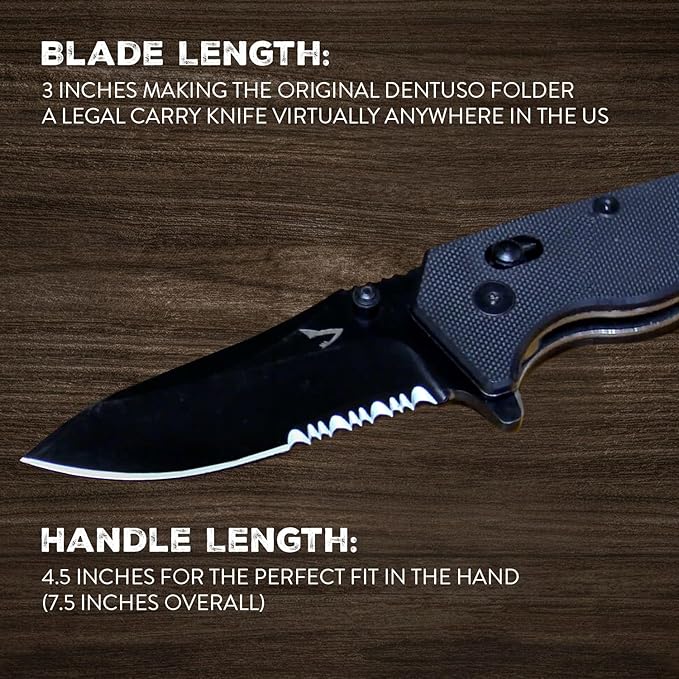 Serrated Pocket Knife 3 Sharp D2 Blade Big Pocket Knife 7.5 Total Length Textured G10 scale Crossbar Lock Reversible Clip Ball Bearing Pivot Ideal for Hunting Camping Pocket Knife EDC Ser