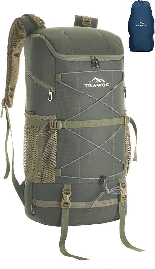 TRAWOC STEALTH 40L Travel Backpack for Men and Women Laptop &amp Shoe Compartment Rain CoverCasual Bag for trekking &amp Hiking