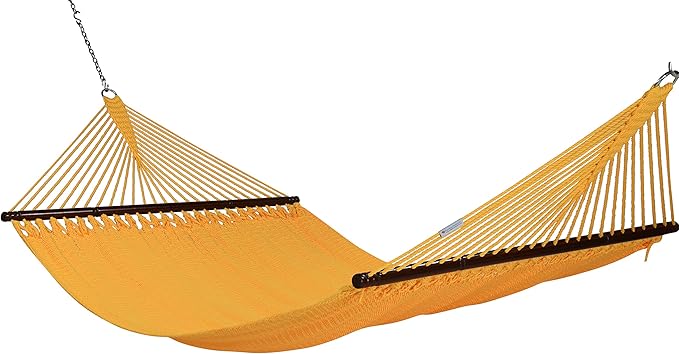 Jumbo Caribbean Hammock and Metal Tribeam Stand (Yellow)