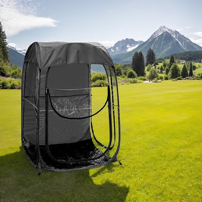 Donext Portable Sports Tent Instant Shelter Lightweight Waterproof Outdoor Camping Tent Compact Carry Bag for Wind Rain Protection Black