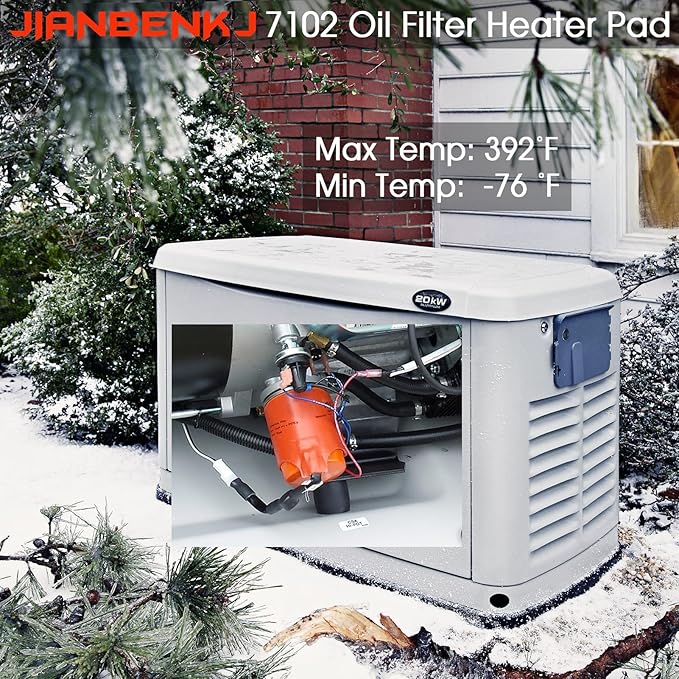 Oil Heater for Generac 7102Oil Warmer Cold Weather Kit for Generac Generator 2008+ 9KW-22KW Air Cooled Standby Generator