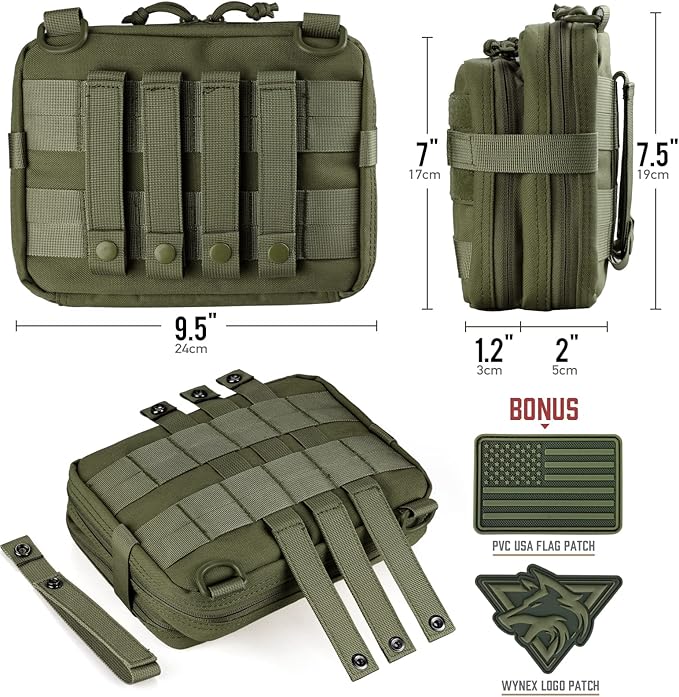 WYNEX Tactical Rig Pack for Men Running Bag with Front Loop Airsoft Recon Chest Rig for Hunting Outdoor EDC Large Admin Pouch of Double Layer Design MOLLE EDC EMT Pouch