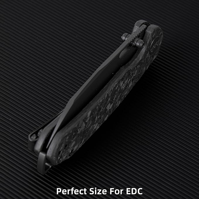 Folding Pocket Knife 3.1 Stonewash Blade EDC Knife with Safety Liner Lock Small Pocket Knife with Clip for Men Sharp Camping Hiking Hunting Survival Knives