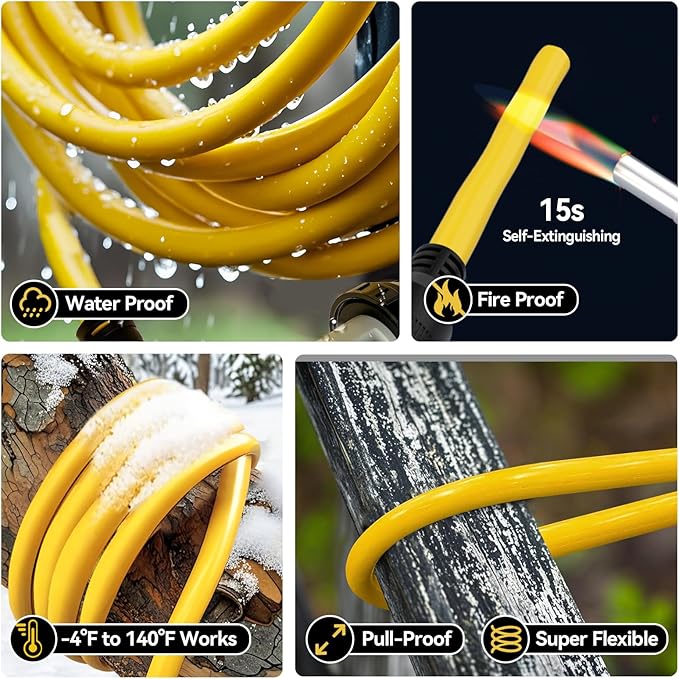 ELEGRP 50 Amp RV/Generator Extension Cord 50FT NEMA 14-50P to SS2-50R Twist Lock 6/3+8/1 Gauge STW Heavy Duty 50A RV Power Cord for Camper/Generator/House UL Standard Compliant 3-Year Support
