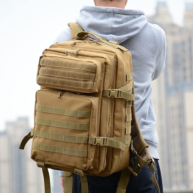 Lovelinks21 Hiking Assault Backpack Waterproof Motorcycle Backpack Bug Out Pack Rucksack for Outdoor Hiking