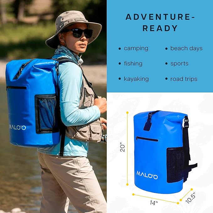 Malo’o Pro Insulated Backpack Cooler Leakproof Soft Cooler Backpack for Camping Fishing Hiking Kayaking Beach