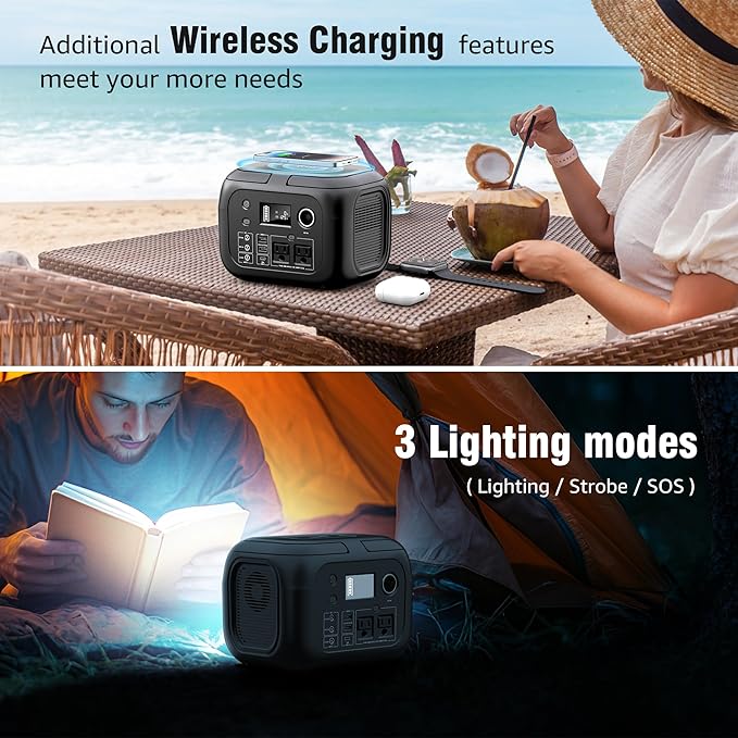 SinKeu Solar Powered Generator 300W Peak/70400mAh 260Wh Portable Power Station with Panels 40W Included Solar Generator with AC Outlet 110V for Home Use Camping Outdoor Power Backup