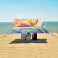 ALAZA Watercolor Tulip Flower Elegant Leaf Beach Tent Sun Shelter Portable Canopy Sunshade for Outdoor Camping Picnics Backyard Fun 10x9 ft