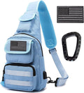 Tactical Shoulder Bag - 1000D Molle Military Backpack Outdoor Daypack Chest Pack (Blue)