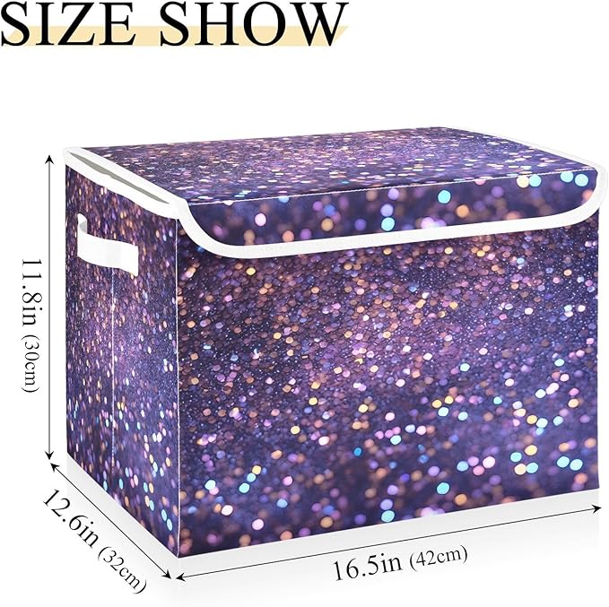 Diamonds Crystals Gradient Glitter Decoration Sequins Peach Purple Blue Cyan White Yellow Storage Bins with Lids Foldable