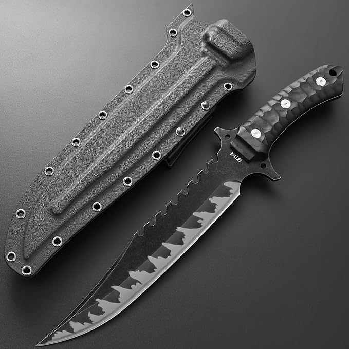 Gtkii GTK41 Fixed Blade Knife AUS-10 Steel Blade Full Tang Nylon Fiberglass Handle Cool Style Fix Knifes for Outdoor Camping Hunting Collection