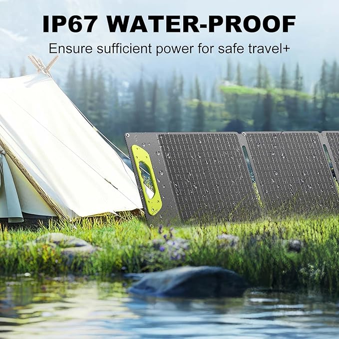 100W Foldable Solar Panel kit with ControllerPortable Solar Charger for Portable Power StationPhoneLaptopwith M-C4 to DC5525 OutputUSB-CUSB-A Port When Camping Fishing Van RV Road Trip