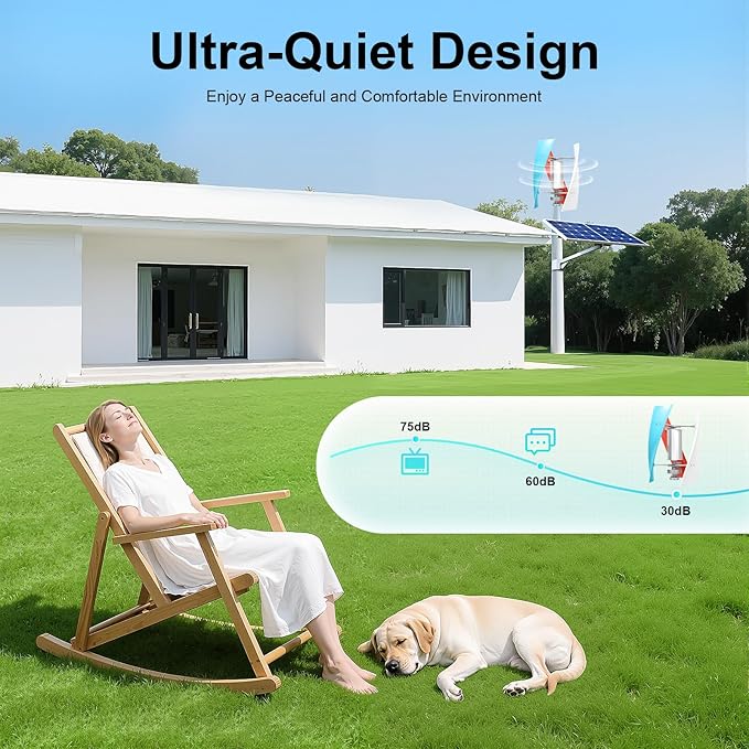 Wind Turbine 400w Vertical Axis Wind Generator with Controller for Boats Cabins Mobile Houses 12V