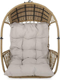 Christopher Knight Home Sidney Outdoor/Indoor Wicker Hanging Chair with 8 Foot Chain (NO Stand) Light Brown and Beige
