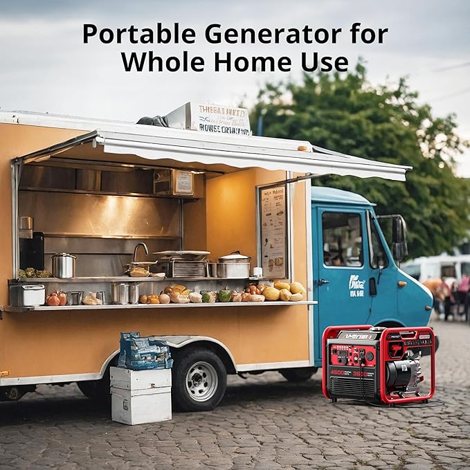 Portable 4500W Gas-Powered Inverter Generator with CO Sensor Lightweight Quiet and EPA-Compliant for Home Emergency Backup and Camping