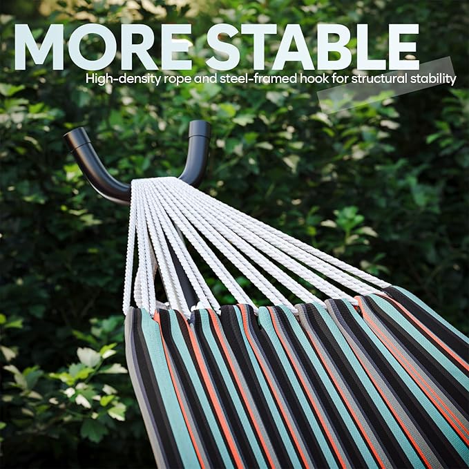 Hammock with Stand for Outside 600lbs Portable Hammock with Carrying Bag for 2-Person Outside Patio Heavy Duty Easy Assembly