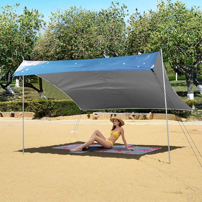 ALAZA Pig Starfish Beach Beach Tent Sun Shelter Portable Canopy Sunshade for Outdoor Camping Picnics Backyard Fun 10x9 ft