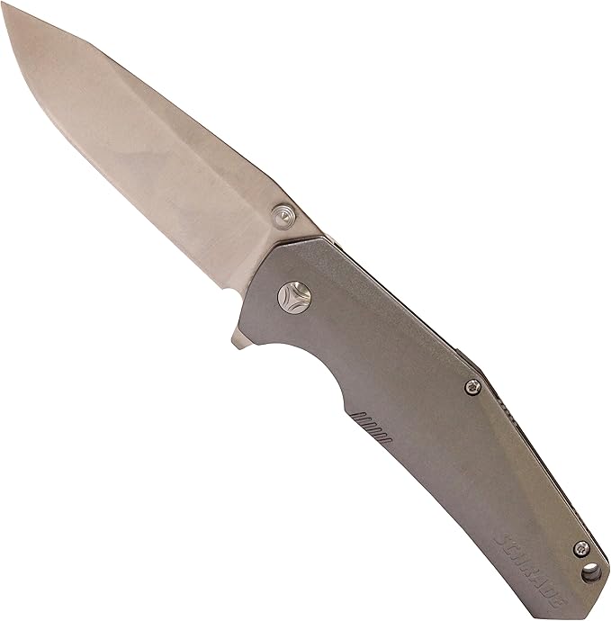 Schrade SCH306 8.1in High Carbon Stainless Steel Folding Knife with 3.5in Clip Point Blade and Aluminum Handle for Outdoor Survival Camping and EDC