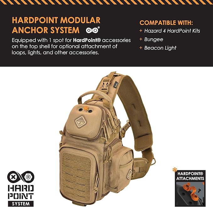 Freelance(TM) photo and drone tactical sling-pack by Hazard 4(R) - Coyote  7.5 x 7.9 x 14.9