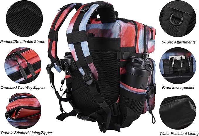 LHI Tactical Military Backpack for Men and Women 25L/35L Army Assault Pack Bag Small Rucksack with Bottle Holder