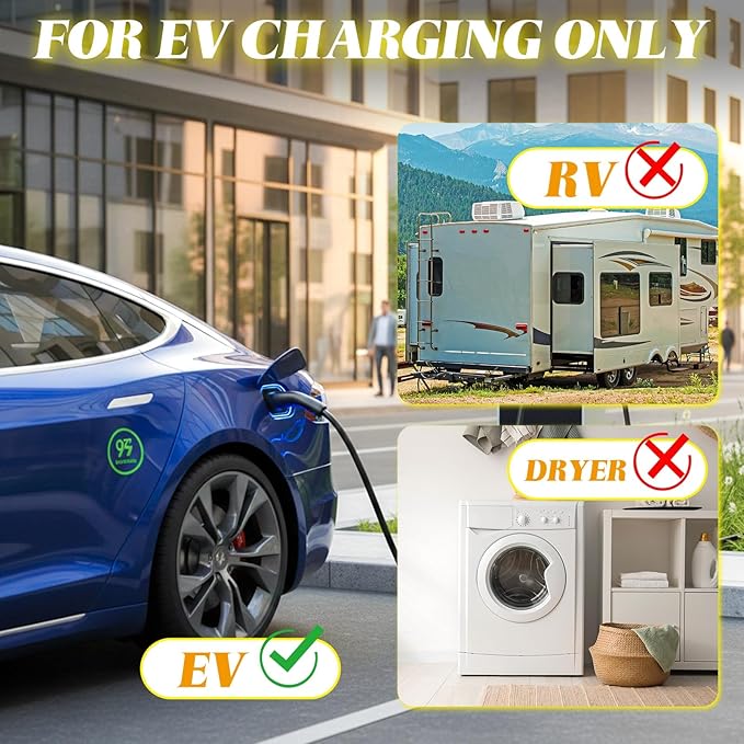 Kanayu 20FT NEMA 6-30P to 14-50R EV Charger Adapter Cord 30 Amp 240V HVAC to 50 Amp Level 2 EV Charging Power Adaptor Cord STW 10 AWG/3C ETL Listed (Not for RV or Dryer)