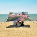 ALAZA Pink Tulips Windmill Beach Tent Sun Shelter Portable Canopy Sunshade for Outdoor Camping Picnics Backyard Fun 10x9 ft