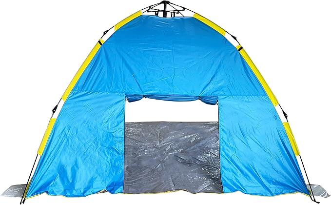 Bliss Hammocks BHT-A39-BY Pop-Up Beach Tent w/Carry Bag for Easy Travel Sun Protection &amp Wind Resistant Waterproof Lightweight Durable Blue and Yellow