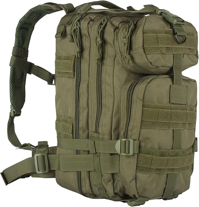 FOX OUTDOOR PRODUCTS Medium Transport Pack | 29L Tactical Backpack with Organizer Pockets MOLLE Webbing &amp Hydration Sleeve Olive Drab