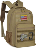 Kids tactical Backpack for Boys School Bag 20L mini Children Backpack for Outdoor Camping Travel (Brown)