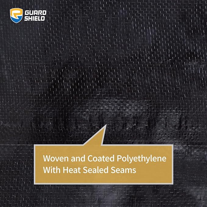 GUARD SHIELD Tarp 12x16 Feet Waterproof Black/Silver Tarps 8Mil Multi Purpose UV Resistant Cover for OutdoorCampingTentBoats