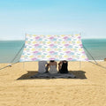 ALAZA Rose Flower Butterfly Rainbow Color Beach Tent Sun Shelter UPF50+ Protection Beach Shade Canopy w/ 4 Sandbags for Outdoor Camping Fishing Backyard Fun Picnic 10x9 ft