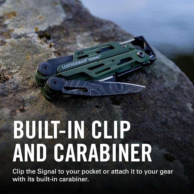 LEATHERMAN Signal 19-in-1 Multi-tool for Outdoors Camping Hiking Fishing Survival Durable &amp Lightweight EDC Made in the USA Topographical Print