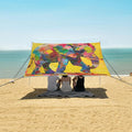 ALAZA Elephant Collage Beach Tent Sun Shelter UPF50+ Protection Beach Shade Canopy w/ 4 Sandbags for Outdoor Camping Fishing Backyard Fun Picnic 10x9 ft