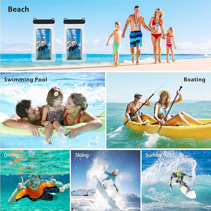 HAISSKY Large Waterproof Phone Pouch Floating Dry Bag for iPhone 13 12 11 Pro Up to 6.9 Waterproof Bag with Adjustable Strap Sunscreen Glasses Storage Dry Bag for Swimming Beach Water Parks (1 Pc)