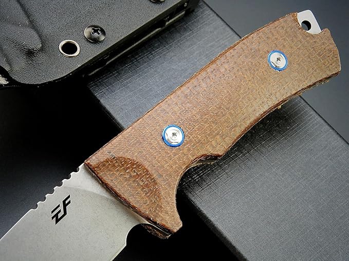 Eafengrow EF133 Fixed Blade Knife DC53 Steel Blade Micarta Handle Full Tang Compact Tough EDC Tool Knifes for Working Camping Hiking