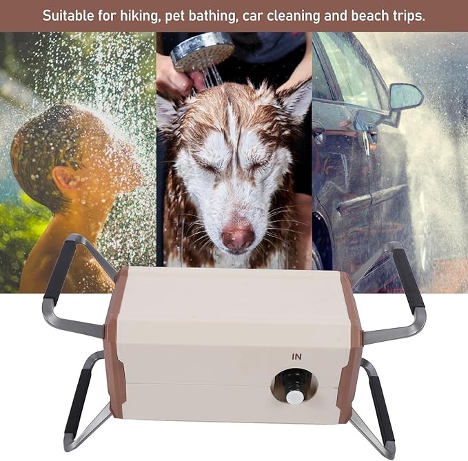 FTVOGUE Camping Shower Pump Portable Rechargeable 12000mAh IPX7 Water Proof Multiple Spray Modes Outdoor Camp Shower with Accessories (US regulations)