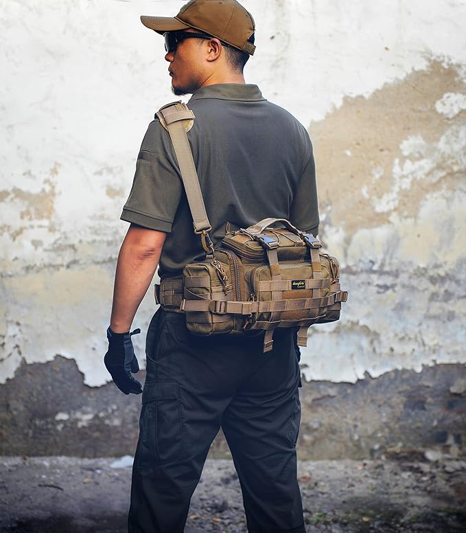 SHANGRI-LA Tactical Range Bag Outdoor Sling Backpack Hiking Fanny Waist Pack