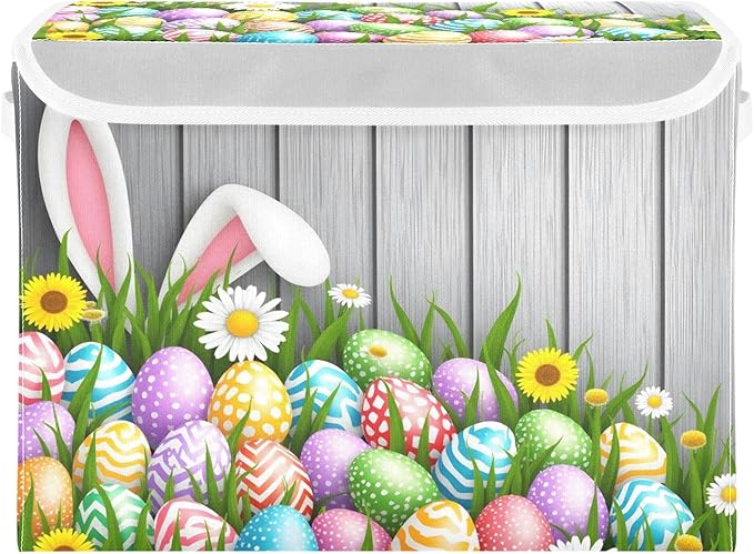 senya Easter Baskets Collapsible Bins with Lids Flowers Wood Boxes Clothes for Organizing