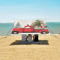 ALAZA A Red Truck Beach Tent Sun Shelter Portable Canopy Sunshade for Outdoor Camping Picnics Backyard Fun 10x9 ft