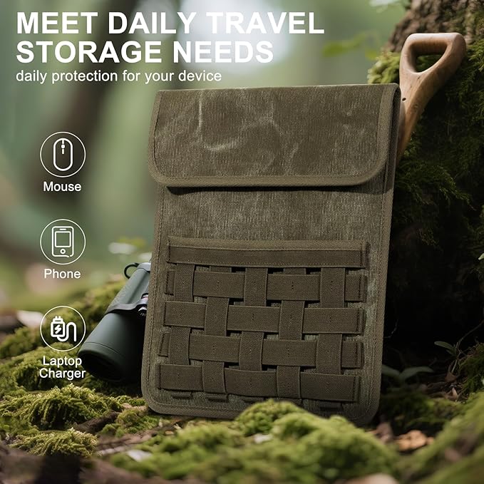 Gexmil Laptop Sleeve 16 inch 15-15.6 Inch Laptop Cover Compatible with MacBook Pro 16 M4 M3 M2 M1 HP Acer Dell Lenovo ASUS Notebook Computer Sleeve Bag with Pocket Army Green