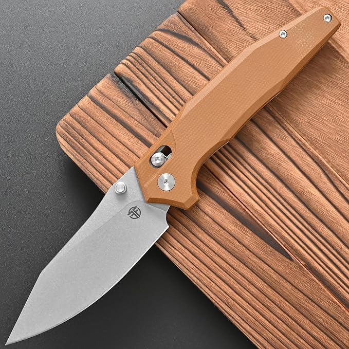 FF20 Folding Pocket KnifeVG10 Steel Blade G10 Handle EDC Tool Knife for Outdoor Camping Hunting Fishing Working(Brown)