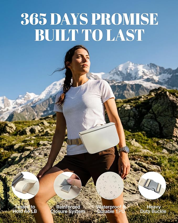 niphean IPX7 Waterproof Fanny Pack with Magnetic One-Hand Closure Durable Waterproof Dry Bag for Kayaking Paddle Boarding Beach Cruise Essentials 2.5L Phone Pouch Dry Bags for Men Women White